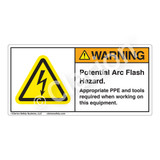 Warning/Potential Arc Flash Hazard Label (H6010-U82WH)