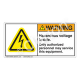 Warning/Hazardous Voltage Inside Label (H6010-X7WH)
