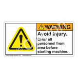 Warning/Avoid Injury Label (H6014-421WH)