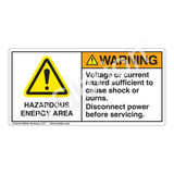 Warning/Hazardous Energy Area Label (H6014-RDWH)