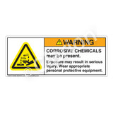 Warning/Corrosive Chemicals Label (H6023-NKWH)