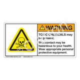 Warning/Toxic And Corrosive (HMS-9XWH) Label