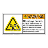 Warning/Rf Voltage Hazard Label (H6027-D53WH)