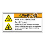 Warning/Hot Or Cold Surface Label (H6043/6044-25)