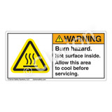 Warning/Burn Hazard Label (H6043-6BWH)