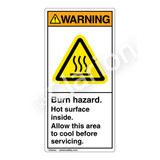 Warning/Burn Hazard Label (H6043-6BWV)