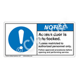 Notice/Access Door Is Interlocked Label (H6055-H17NH)