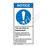 Notice/Access Door Is Interlocked (H6055-H17NH) Label