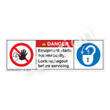 Danger/Equipment Starts Automatically Label (H6062/6011-MWDH)