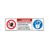 Danger/Equipment Starts Automatically Label (H6062/6011-MWDH)