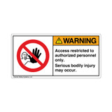 Warning/Access Restricted Label (H6062-EVWH)
