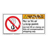 Warning/Not a Lift or Clamp Point Label (H6070-J80WH)