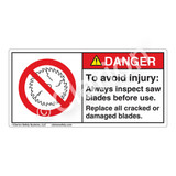 Danger/To Avoid Injury Label (H6110-M1DH)