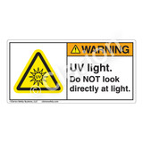 Warning/UV Light Label (H6123-BRWH)