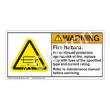 Warning/Fire Hazard Label (H6184-433WH)