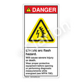 Danger/Electric Arc Flash Label (H6643-260DV)