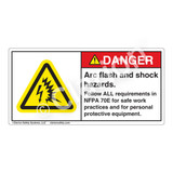 Danger/Arc Flash And Shock Label (H6643-262DH)