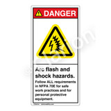 Danger/Arc Flash And Shock Label (H6643-262DV)