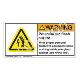 Warning/Potential Arc Flash Label (H6643-718WH)