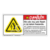Danger/Shock & Arc Flash Label (H6643-K87DH)