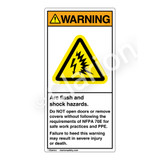 Warning/Arc Flash And Shock Label (H6643-T73WV)