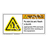 Warning/Potential Arc Flash Hazard Label (H6643-U82WH)