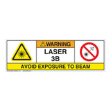 Warning/Laser Radiation Class 3B Label (IEC3007-H)
