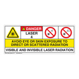 Danger/Visible & Invis Laser Radiation Class 4Label (IEC4006-)