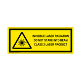 Invisible Laser Radiation Class 2 Label (IEC-6003-E89-H)