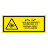 Caution/Invisible Class 1M Laser Label (IEC-6003-E96-H)