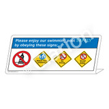 Watch Your Children/No Diving/No Long Breath Sign (WSS1762-38g-e) )