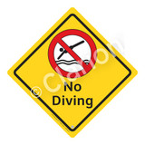 No Diving Sign (WSS2103-02a-e) )