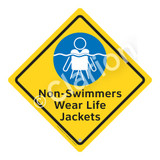 Non-Swimmers Wear Life Jackets Sign (WSS2105-02a-e) )