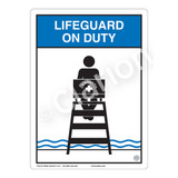 Lifeguard on Duty Sign (WSS2152-03b-e) )