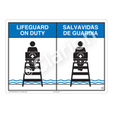 Lifeguard on Duty Sign (WSS2152-04b-esm) )