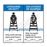 Lifeguard on Duty/Only Swim During Sign (WSS2154-41b-esm) )
