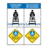 Lifeguard on Duty/Watch Your Children Sign (WSS2206-06b-esm) )