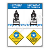 Lifeguard on Duty/Non-Swimmers Wear Sign (WSS2209-06b-esm))