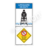 Lifeguard on Duty/No Long Breath Holding Sign (WSS2210-05b-e) )