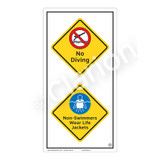 No Diving Sign (WSS2215-50b-e) )