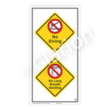 No Diving Sign (WSS2216-50b-e) )