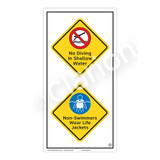 No Diving In Shallow Water Sign (WSS2217-50b-e) )