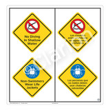 No Diving In Shallow Water Sign (WSS2217-51b-esm) )