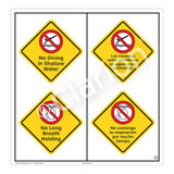No Diving In Shallow Water Sign (WSS2218-51b-esm) )