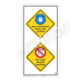 Non-Swimmers Wear Life Jackets Sign (WSS2219-50b-e) )