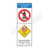 No Lifeguard on Duty/No Diving Sign (WSS2252-42b-e) )