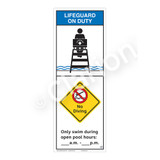 Lifeguard on Duty/No Diving Sign (WSS2257-42b-e) )