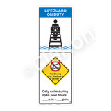 Lifeguard on Duty/No Diving in Shallow Water Sign (WSS2258-42b-e) )