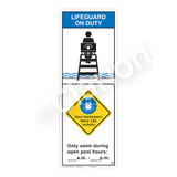 Lifeguard on Duty/Non-Swimmers WearSign (WSS2259-42b-e))