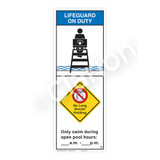 Lifeguard on Duty/No Long Breath Holding Sign (WSS2260-42b-e) )